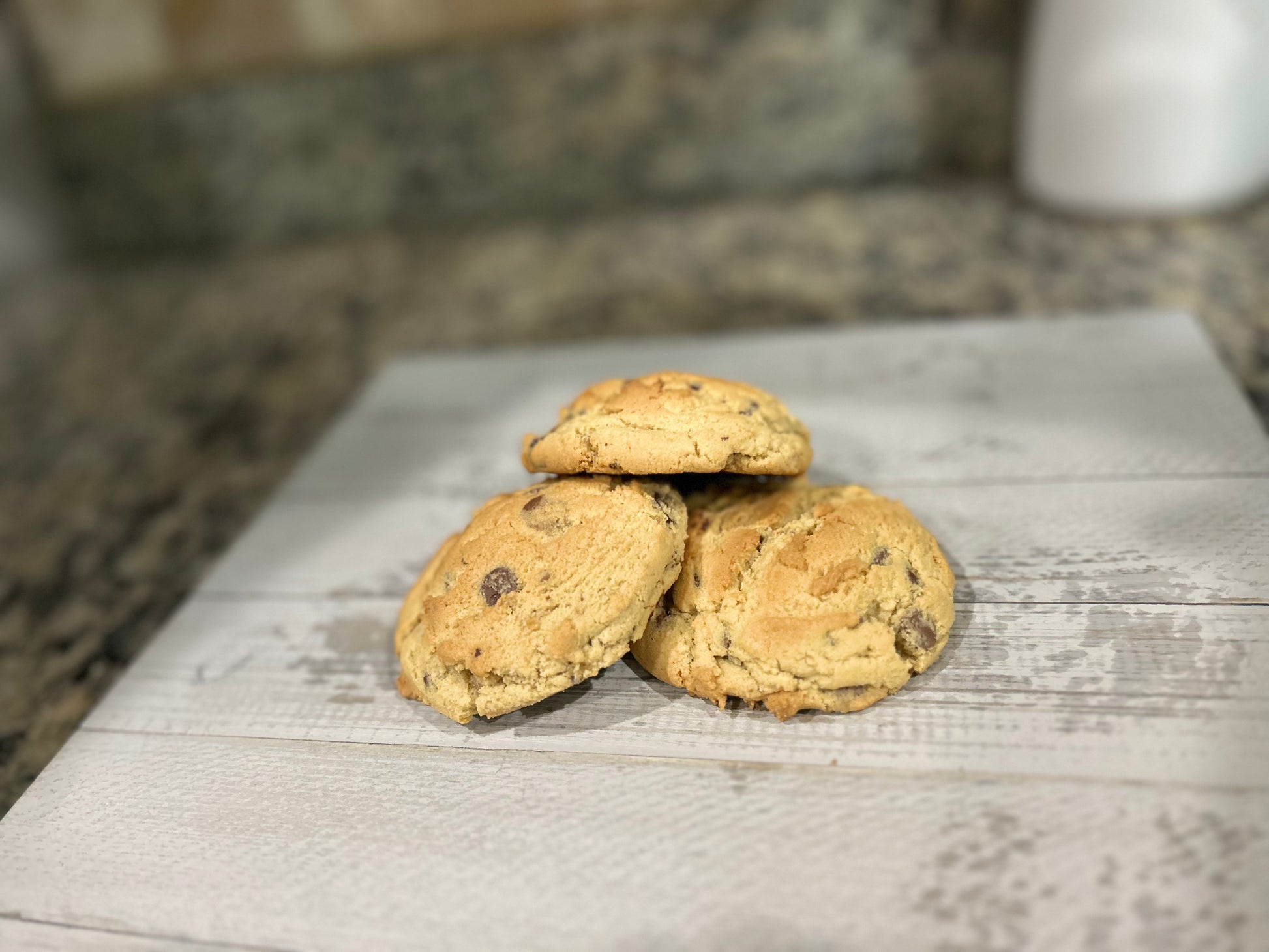 Fresh-baked chocolate chip cookies with a soft center and crispy edges. Made with real ingredients and lots of love.